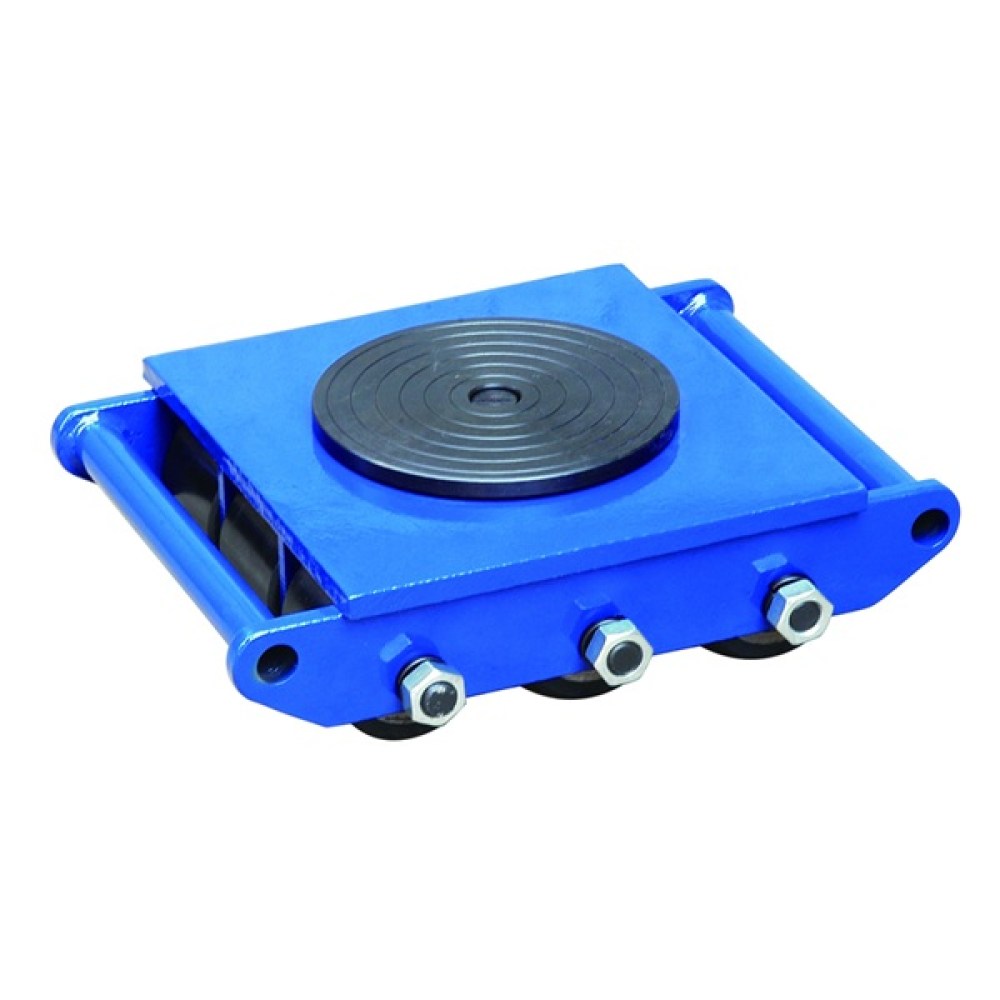 MCTA-9 15T industrial load skate with turntable and 9 rollers for moving heavy machinery